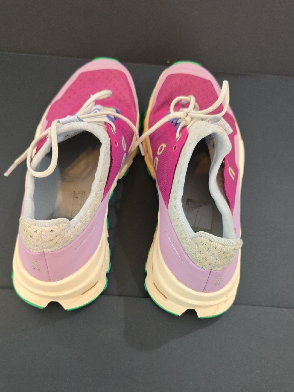 On Running CloudUltra Women's Trail Shoes in Pink with Green Size 8 - Picture 7 of 10